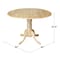 International Concepts Round 42 in Round Dual Drop Leaf Pedestal Table, Natural, 42 W, 42 L, 29.5 in H, Wood, Natural T01-42DP - alternate 3